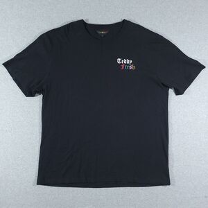 Teddy Fresh Men's 100% Cotton T-Shirt Black Size 3XL Graphic Tee Crew Neck